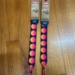 NWT Chums Neoprene Eyewear Retainer- Orange/Red Circles